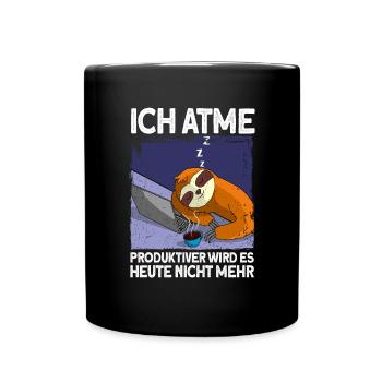 Produktiver wird es nicht mehrFaultier Geschenk - Tasse einfarbig - Schwarz - Vorne