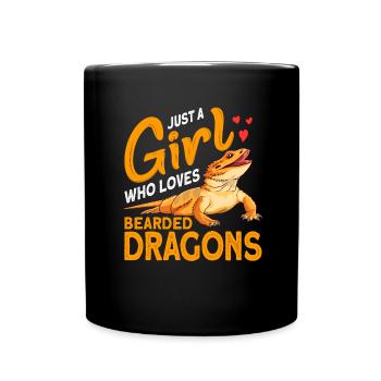 Barbu Dragon Girl Lizard Cadeau - Mug uni - noir - Devant