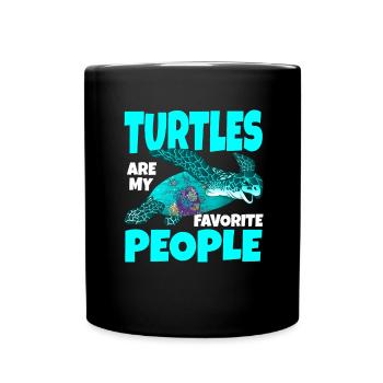 Tortue Biologiste marin Tortues - Mug uni - noir - Devant