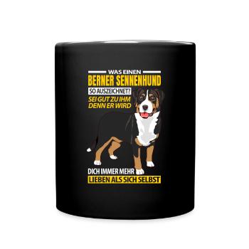Berner Sennenhund Geschenkideen - Tasse einfarbig - Schwarz - Vorne