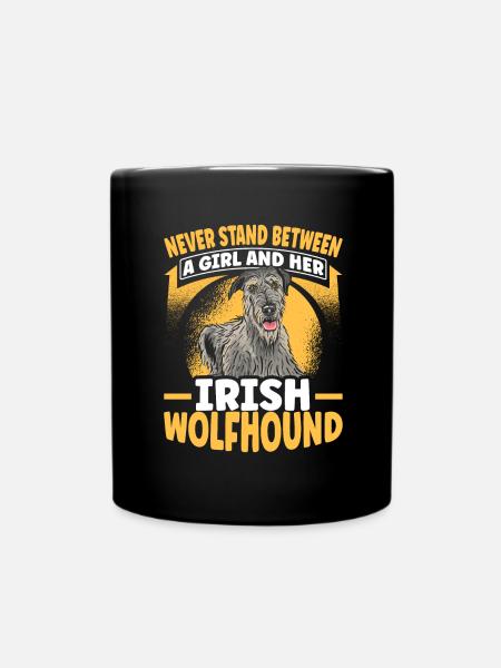 Irish wolfhound - Full Colour Mug - black