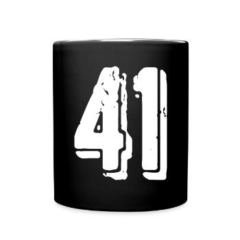 41 Zahl Trikot - Tasse einfarbig - Schwarz - Vorne