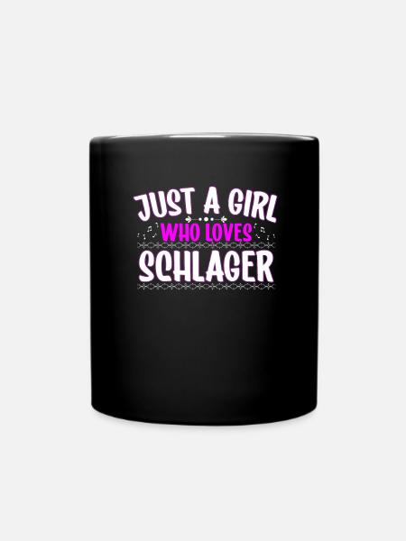 schlager Mädchen Schlagerparty Volksmusik - Tasse einfarbig - Schwarz