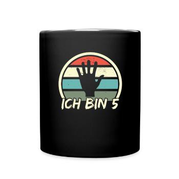 ich bin 5 Hand jungen mädchen 5. Geburtstag - Tasse einfarbig - Schwarz - Vorne