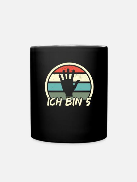 ich bin 5 Hand jungen mädchen 5. Geburtstag - Tasse einfarbig - Schwarz