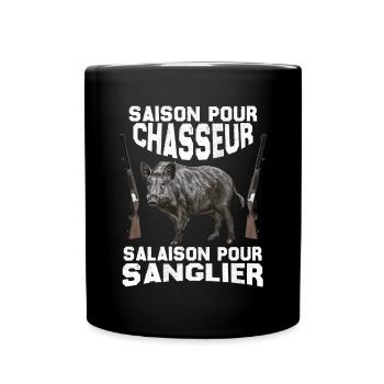 Saison Pour Chasseur salaison Pour Sanglier - Mug uni - noir - Devant