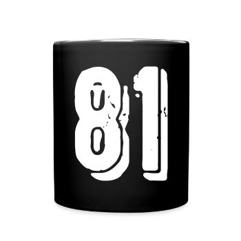 81 Zahl Trikot - Tasse einfarbig - Schwarz - Vorne