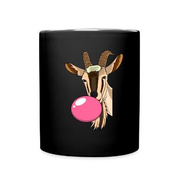 Ziege Kaugummi - Tasse einfarbig - Schwarz - Vorne