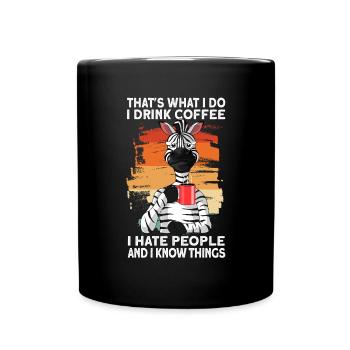 c’est ce que je bois du café déteste les gens Vintage - Mug uni - noir - Devant