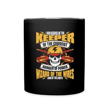 Electrician Electrical Engineer Electronics Technician - Full Colour Mug - black - Front