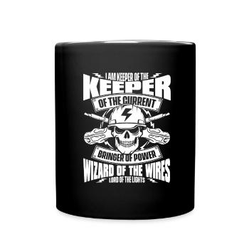 Electrician Electrical Engineer Electronics Technician - Full Colour Mug - black - Front