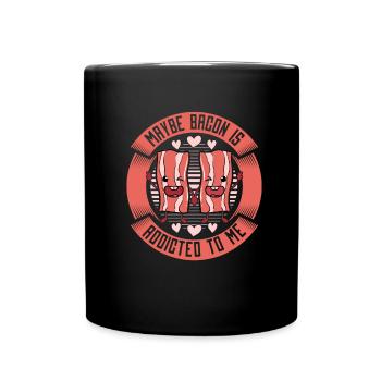 Bacon Speck Frühstück - Tasse einfarbig - Schwarz - Vorne