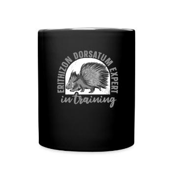 Stachelschwein - Tasse einfarbig - Schwarz - Vorne