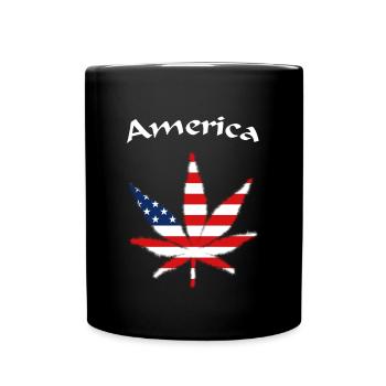 Weed USA America Ganja - Tasse einfarbig - Schwarz - Vorne