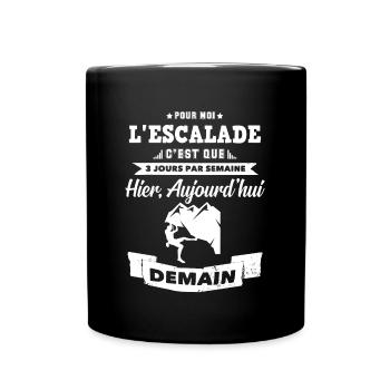 L'escalade 3 jours par semaine - Mug uni - noir - Devant