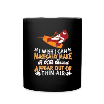 Kitesurfen Kiteboarding Kite Kiten - Tasse einfarbig - Schwarz - Vorne