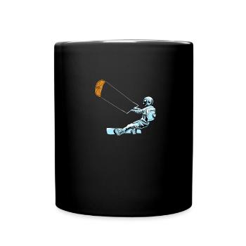 Kitesurfen Kiteboarding Kite Kiten - Tasse einfarbig - Schwarz - Vorne