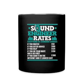 Tontechniker Sound Audio Engineer - Tasse einfarbig - Schwarz - Vorne