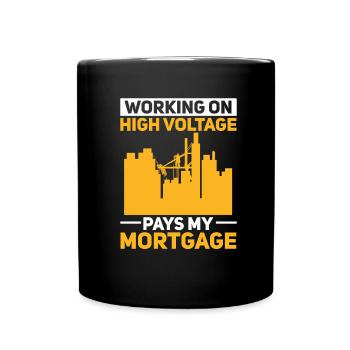 Electrician Electrical Engineer Electronics Technician - Full Colour Mug - black - Front
