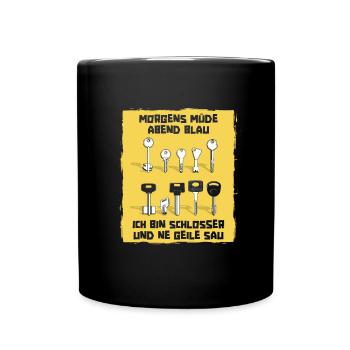 Schmied Schlosser Metallbauer Eisen - Tasse einfarbig - Schwarz - Vorne