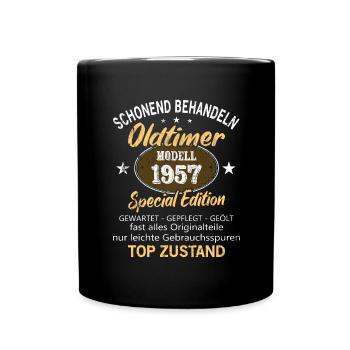 Oldtimer Baujahr 1957 Geboren Jahrgang 1957 - Tasse einfarbig - Schwarz - Vorne