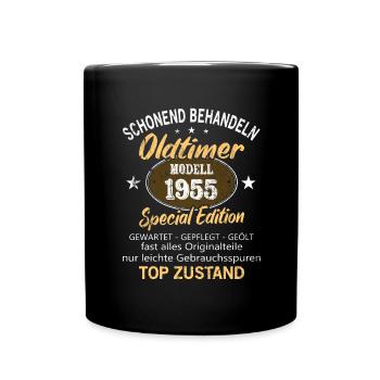 Oldtimer Baujahr 1955 Geboren Jahrgang 1955 - Tasse einfarbig - Schwarz - Vorne