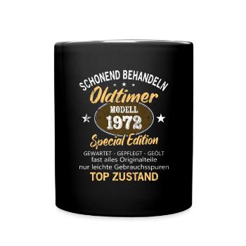 Oldtimer Baujahr 1972 Geboren Jahrgang 1972 - Tasse einfarbig - Schwarz - Vorne