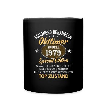 Oldtimer Baujahr 1979 Geboren Jahrgang 1979 - Tasse einfarbig - Schwarz - Vorne