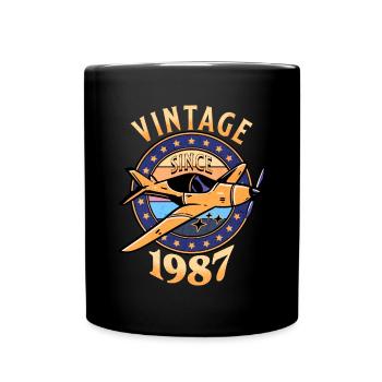 Vintage Aircraft 1987 35 Years Anniversary - Full Colour Mug - black - Front