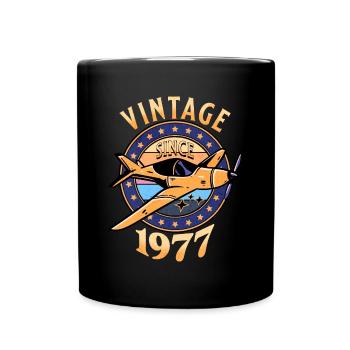 Avion Vintage 1977 45 Ans Anniversaire - Mug uni - noir - Devant