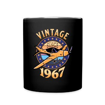 Vintage Aircraft 1967 55 Years Anniversary - Full Colour Mug - black - Front