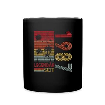 Geburtstag Geboren 1987 Mann Legendär seit 1987 - Tasse einfarbig - Schwarz - Vorne