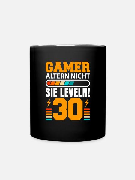 gamer altern nicht - Zocken Gaming 30. Geburtstag - Tasse einfarbig - Schwarz
