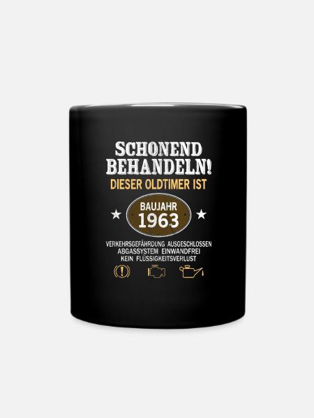 Schonend Behandeln Oldtimer Baujahr 1963 Geboren - Tasse einfarbig - Schwarz