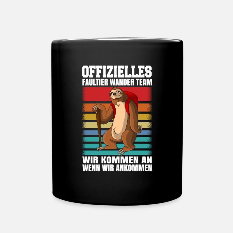 Faultier Wanderteam Wandern Geschenk - Tasse einfarbig - Schwarz
