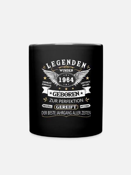 Legenden 1964 Geboren Geschenk Jahrgang 1964 - Tasse einfarbig - Schwarz