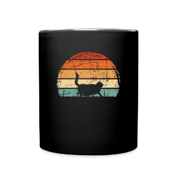 Retro-Meme Der Chonk-Katze Vintage Katzen - Tasse einfarbig - Schwarz - Vorne