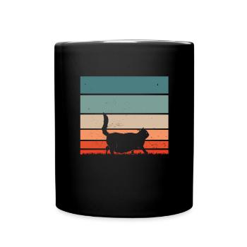 Retro-Meme Der Chonk-Katze Vintage Katzen - Tasse einfarbig - Schwarz - Vorne