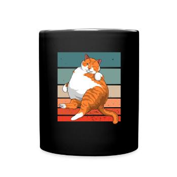 Retro-Meme Der Chonk-Katze Vintage Katzen - Tasse einfarbig - Schwarz - Vorne