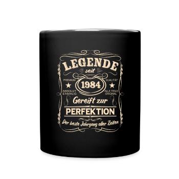 Legenden 1984 Geboren Geschenk Jahrgang 1984 - Tasse einfarbig - Schwarz - Vorne
