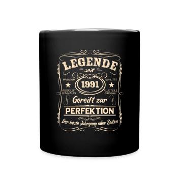 Legenden 1991 Geboren Geschenk Jahrgang 1991 - Tasse einfarbig - Schwarz - Vorne