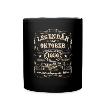 Legenden Oktober 1956 Geboren Jahrgang 1956 - Tasse einfarbig - Schwarz - Vorne