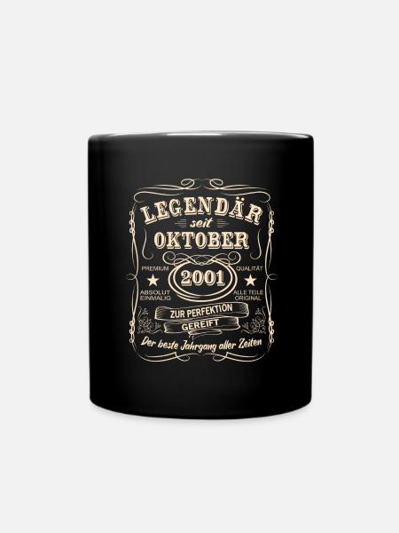 Legenden Oktober 2001 Geboren Jahrgang 2001 - Tasse einfarbig - Schwarz