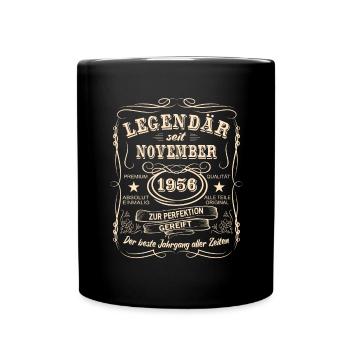 Legenden November 1956 Geboren Jahrgang 1956 - Tasse einfarbig - Schwarz - Vorne