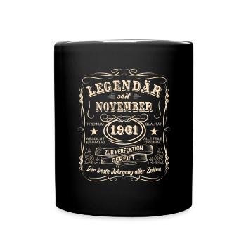 Legenden November 1961 Geboren Jahrgang 1961 - Tasse einfarbig - Schwarz - Vorne