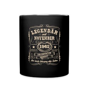 Legenden November 1962 Geboren Jahrgang 1962 - Tasse einfarbig - Schwarz - Vorne