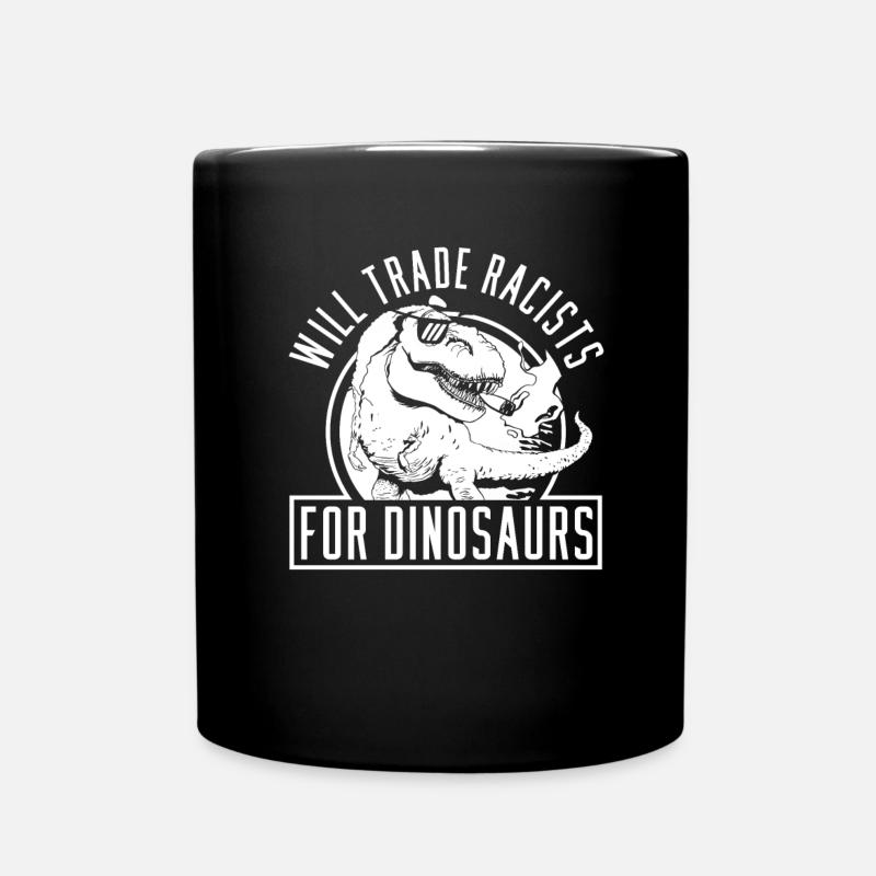 Dinosaur Anti-Racism - Full Colour Mug - black