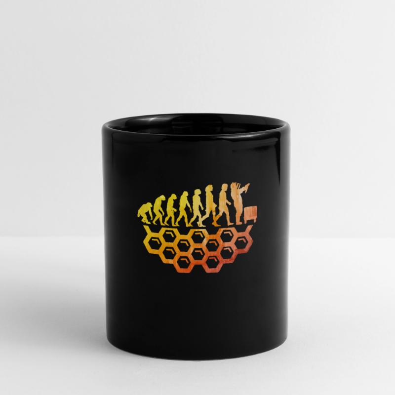 beekeeper evolution honey bee beekeeping beekeeper Full Colour Mug