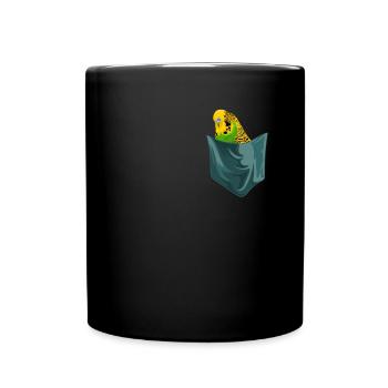Budgerigar Chest Pocket Perruche Sac - Mug uni - noir - Devant