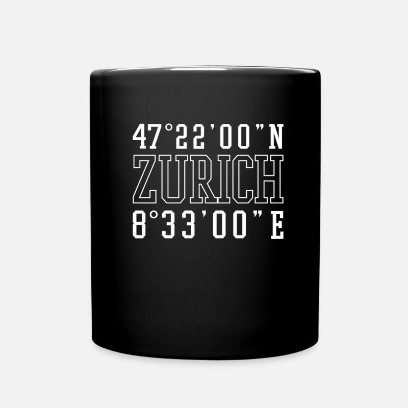 Stadt Koordinaten - Tasse einfarbig - Schwarz